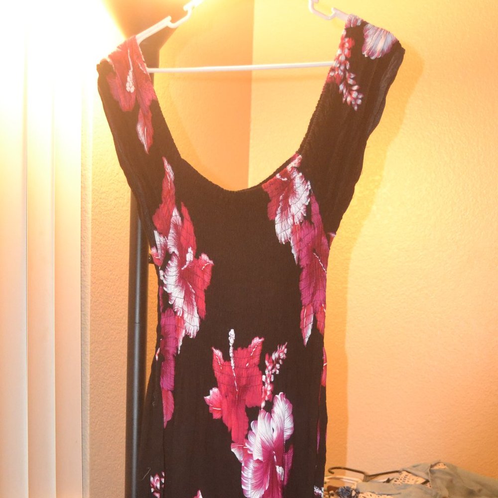 Full Length Off The Shoulder Hawaiian Dress